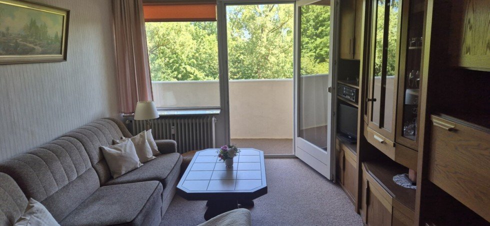 Wohnzimmer mit Ausblick Etagenwohnung Sch�nberg (Holstein) / Holm